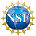 National Science Foundation Logo of a planet and people joining hands around the world
